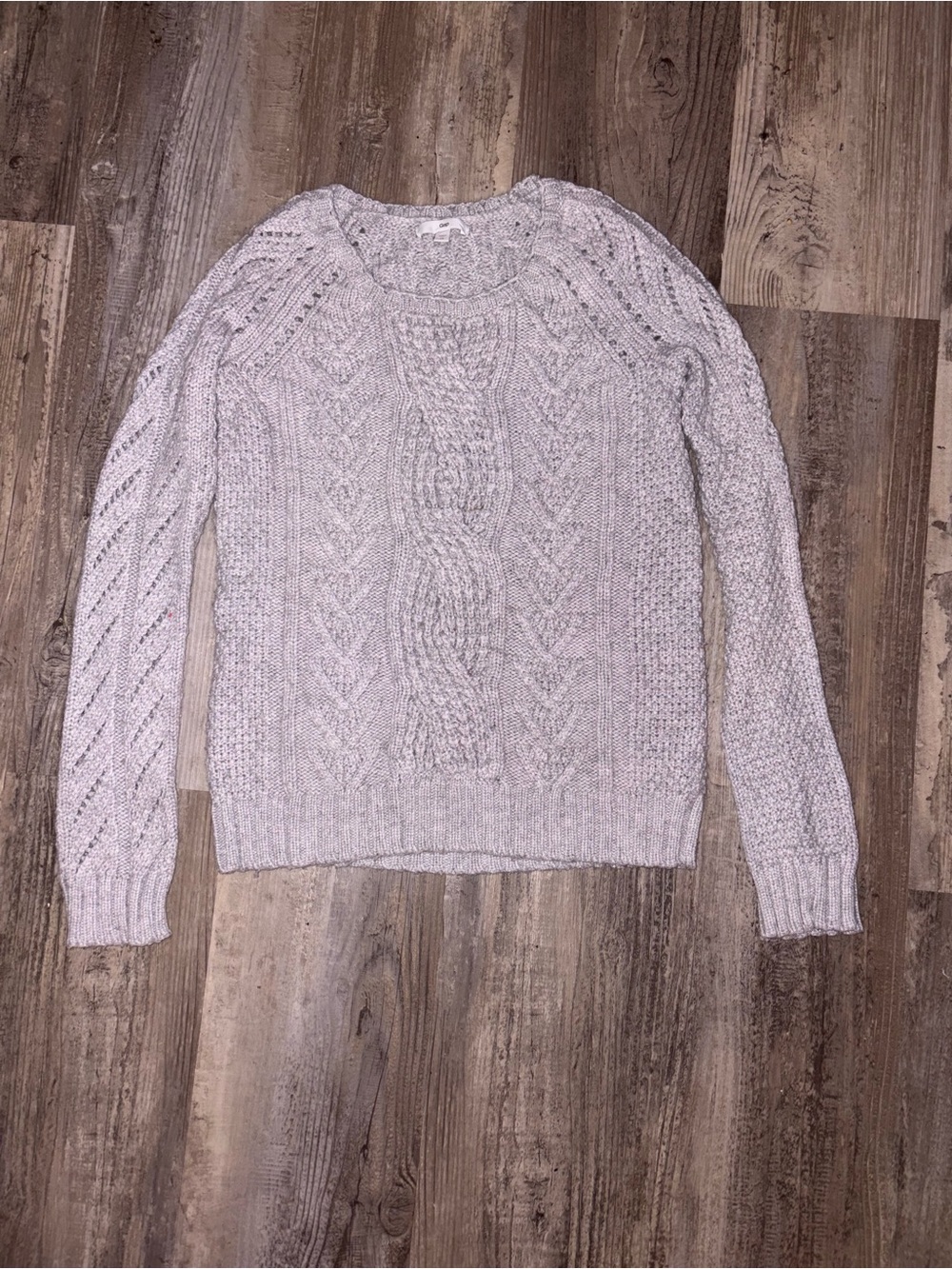 Gap Women’s Gray Knitted Long Sleeve Crew Neck Pullover Sweater-XS